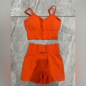 Bo + Tee Orange Two Piece Set